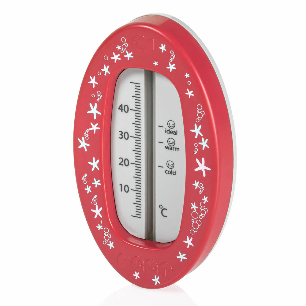 reer Badethermometer Oval, Bade Thermometer, Badewasser Temperaturmesser, Beerenrot, 24114