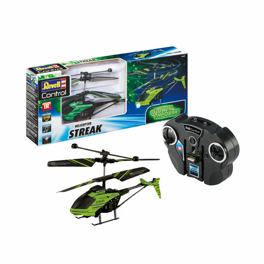 Revell Control Glow in the Dark Helicopter Streak, ferngesteuerter Hubschrauber, Infrarot, ab 8 Jahren, 23829