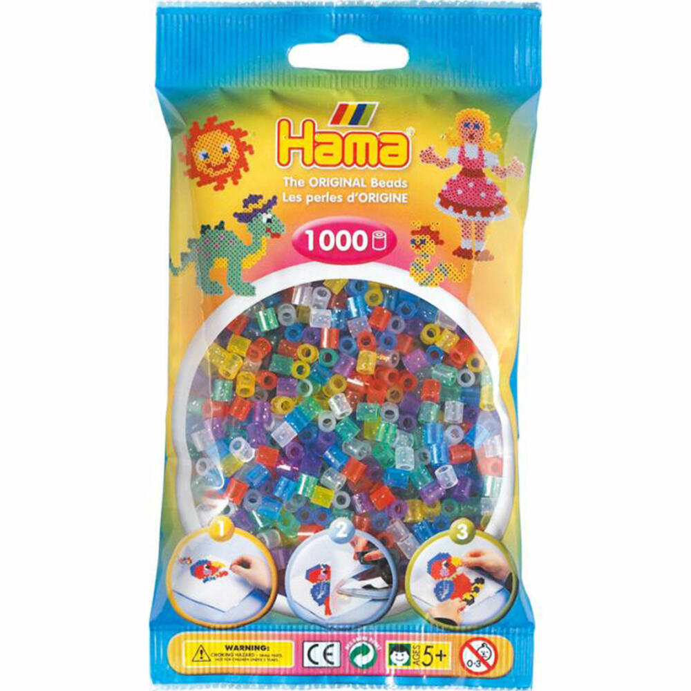 Hama Iron-On Beads Midi - Transparent Glitter Mix 1000 Beads