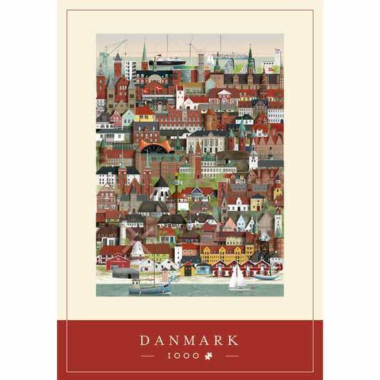 Martin Schwartz Puzzle Dänemark / Danmark, Städtepuzzle Dänemark, 50 x 70 cm, 1000 Teile, MS0600