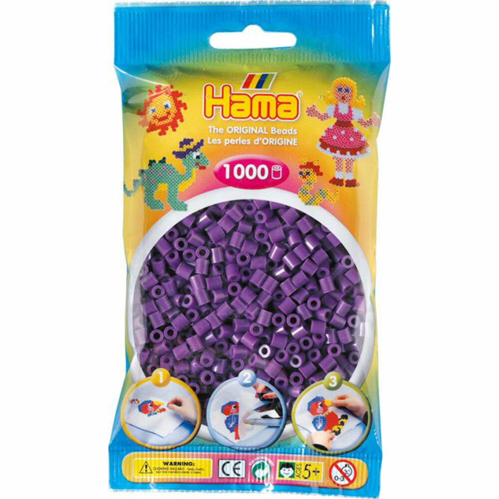 Hama iron-on beads, purple, 1,000 pieces