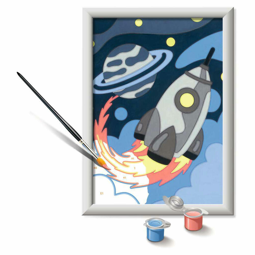 Ravensburger Paint by Numbers Space Adventure, Coloring Page, Painting Set, Painting, Children, 20292
