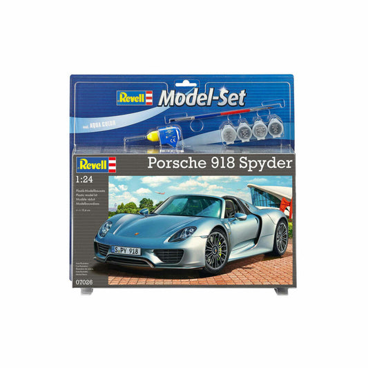 Revell Model Set Porsche 918 Spyder, Sportwagen, Modellbausatz mit Farben und Kleber, 129 Teile, ab 10 Jahren, 67026