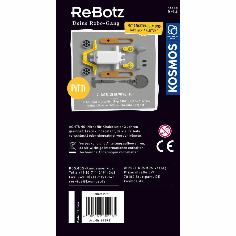 KOSMOS ReBotz - Pitti der Walking-Bot, Roboter, Experimentierkasten, Bots, Spielzeug, 602581