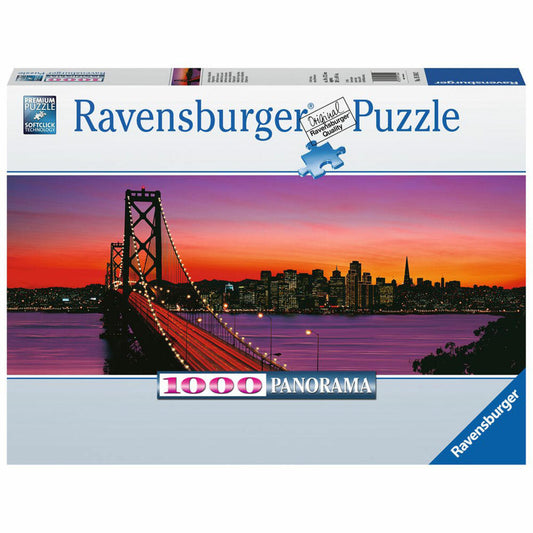 Ravensburger Puzzle San Francisco Oakland Bay Bridge at Night, Adult Puzzle, Premium Puzzle, Panorama Puzzle, Panorama, 1000 Pieces, 15104 2