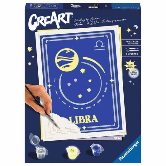 Ravensburger CreArt Sternzeichen Zodiac Sign Waage, Malen nach Zahlen, Malset, Malvorlage, Malen, 23737