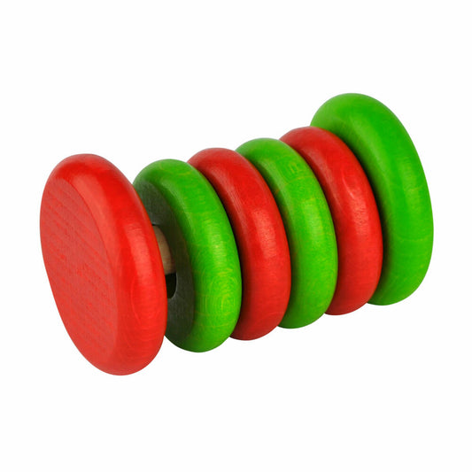 Voggenreiter Music For Kids Premium Tac-Tac Rattle, Rattle, Musical Toy, Wooden Musical Toy, Red / Green, 1123