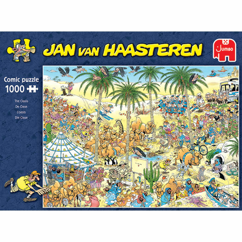 Jumbo Spiele Jan van Haasteren - Oase, Puzzle, Erwachsenenpuzzle, Puzzlespiel, 1000 Teile, 20048