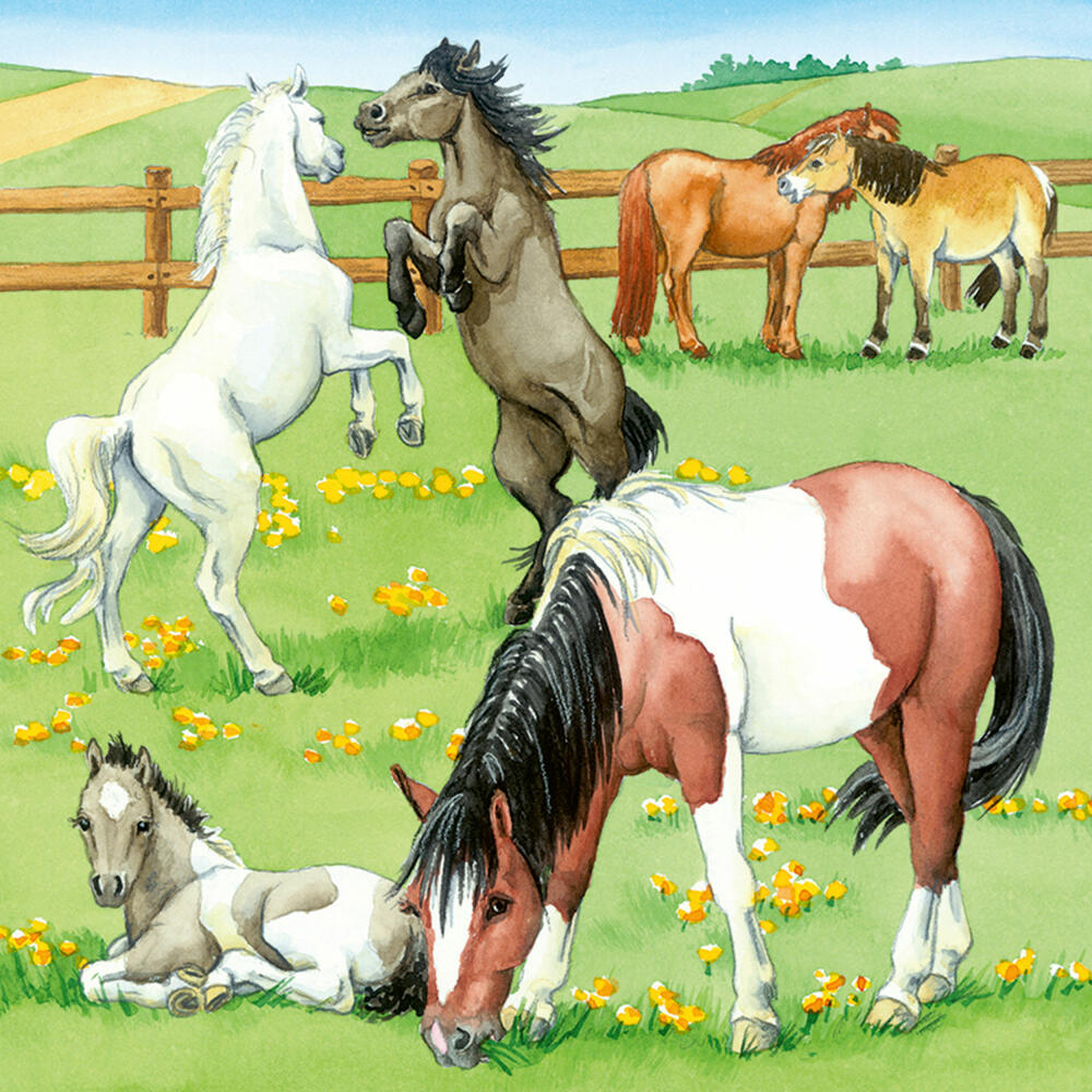 Ravensburger Puzzle How, What, Why A Day at the Riding School, Children's Puzzle, Puzzle, 3 x 49 Pieces, 05129