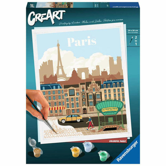 Ravensburger CreArt Colorful Paris, Malen nach Zahlen, Malset, Malvorlage, Malen, 23687