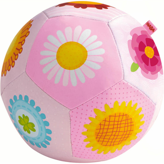HABA Babyball Blumenzauber, Spielball, Spielzeug Ball, ab 6 Monaten, PVC, 14 cm, 302481