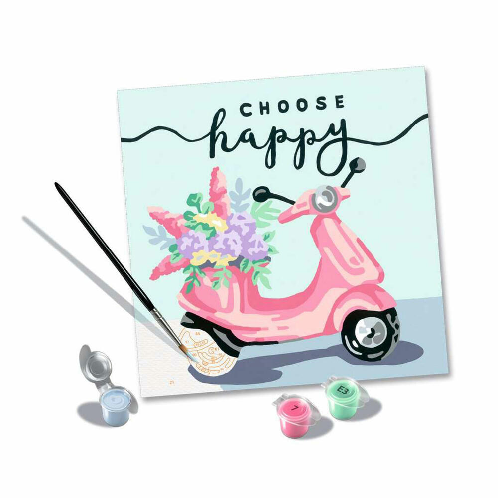 Ravensburger CreArt Choose happy, painting by numbers, painting set, coloring page, painting, 20125