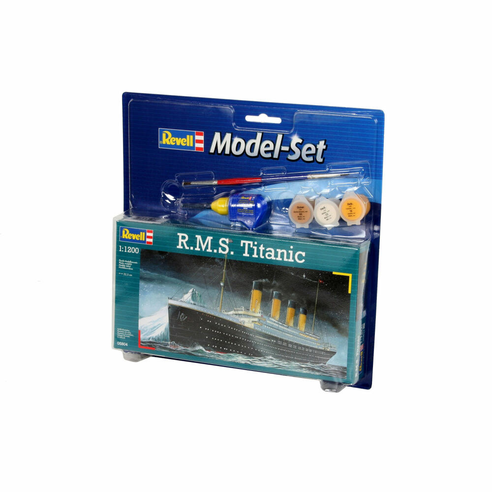 Revell Model Set RMS Titanic, ship, model kit with paints and glue, 40 parts, from 10 years, 65804
