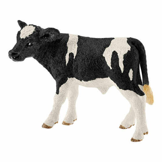Schleich Farm Life Calf Black and White, Cattle, Cow, Farm, Toy Figure, 5 cm, 13798
