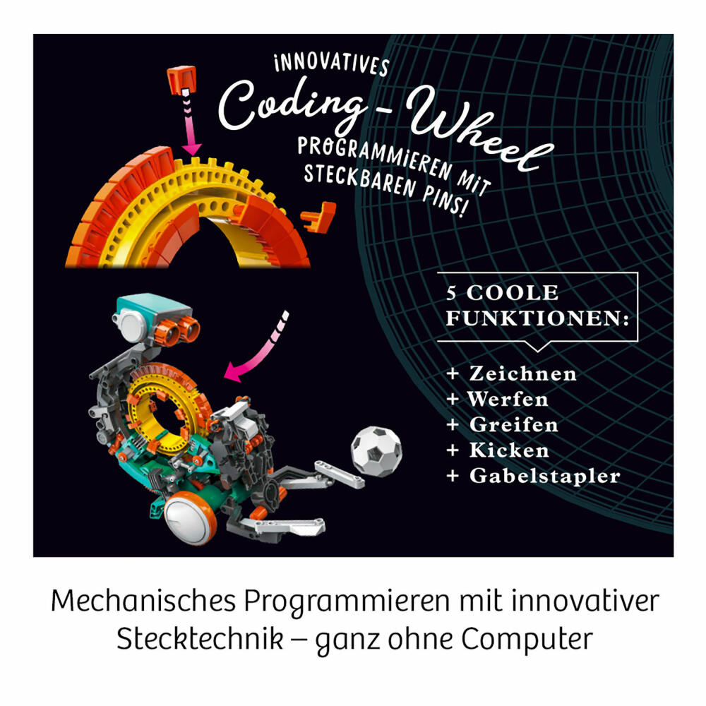 KOSMOS Codix - Dein Mechanischer Coding Roboter, Coding Roboter, Programmierspiel, Programmieren Lernen, Spiel, ab 8 Jahren, 620646