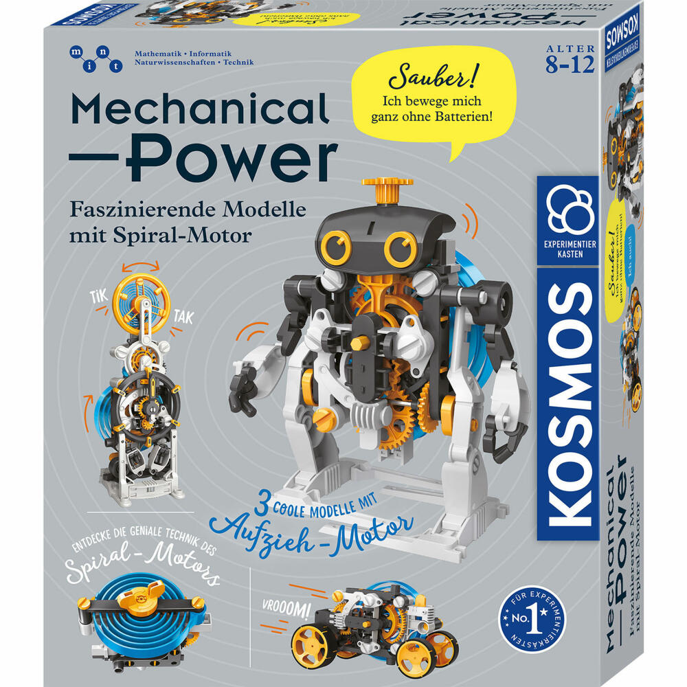 KOSMOS Mechanical Power, Experimentierkasten, Roboter, Rennauto, Modellbausatz, Bausatz, 620783