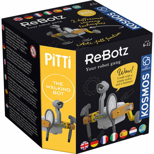 KOSMOS ReBotz - Pitti the Walking Bot, Roboter, Experimentierkasten, Kinder, Mehrsprachig, 617073