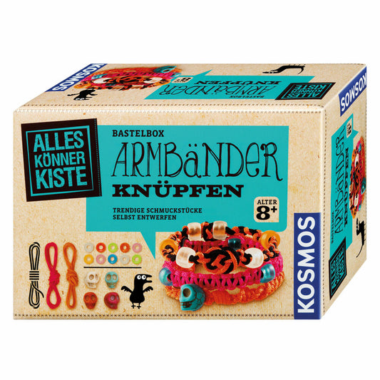 KOSMOS All-rounder box, knotting bracelets, experiment box, craft box, make your own friendship bracelets, from 8 years, 604158