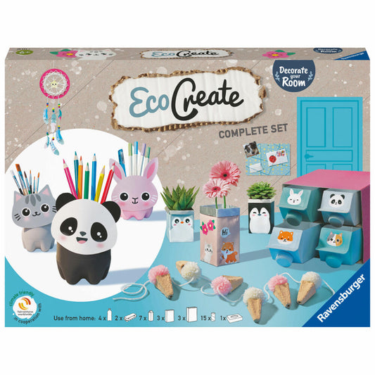 Ravensburger EcoCreate Decorate your Room, Bastelset, Kreativset, Bastel Set, Kinder, Upcycling , Basteln, 18145