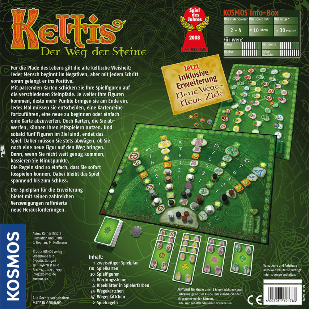 KOSMOS Family Games Keltis, Card Game, Strategy Game, Game, Ages 10 and Up, 691783
