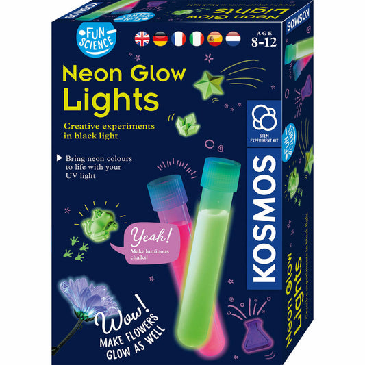KOSMOS Fun Science Neon Lights / Neon Glow Lights, Experiment Kit, Children, Multilingual, 616830