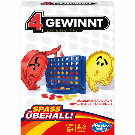 Hasbro 4 wins compact, children's game, family game, board game, children's game, from 6 years, B1000