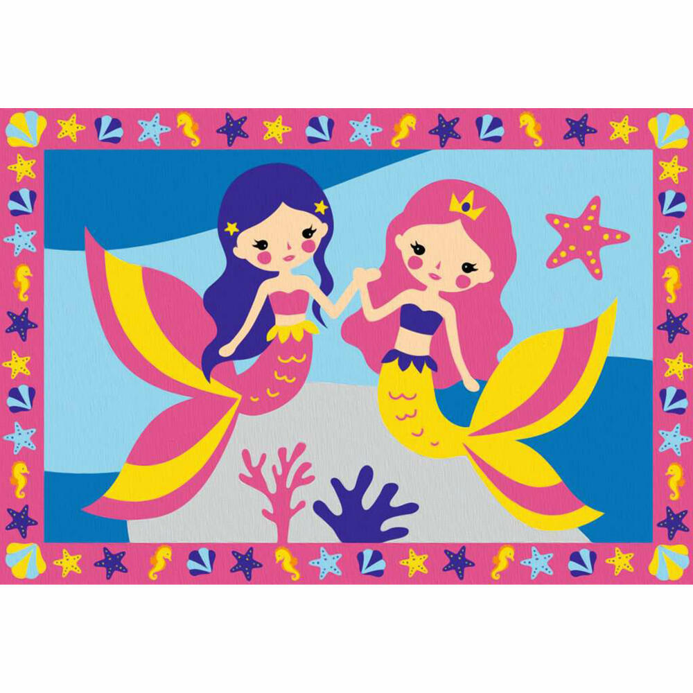 Ravensburger Paint by Numbers Junior Enchanting Mermaids, Painting Set, Coloring Page, Painting, 23753