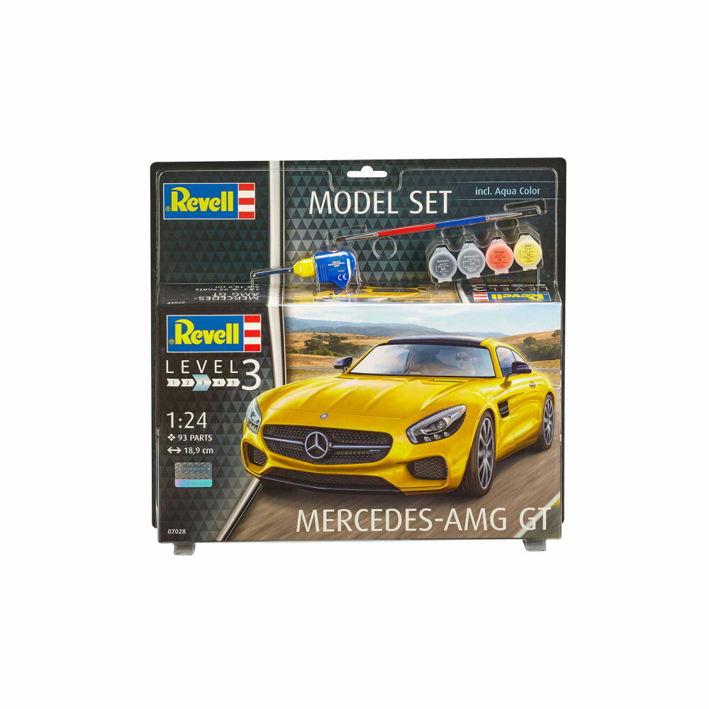 Revell Model Set Mercedes AMG GT, Sportwagen, Modellbausatz mit Farben und Kleber, 93 Teile, ab 10 Jahren, 67028
