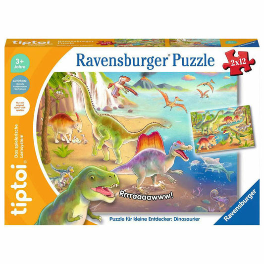 Ravensburger tiptoi puzzle for little explorers: dinosaurs, children's puzzle, game, from 3 years, 00198