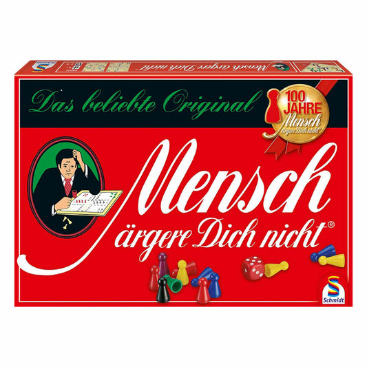 Schmidt Spiele Mensch ärgere Dich nicht, Standardausgabe, Familienspiel, Brettspiel, Rollenspiel, 2 bis 6 Spieler, 49021