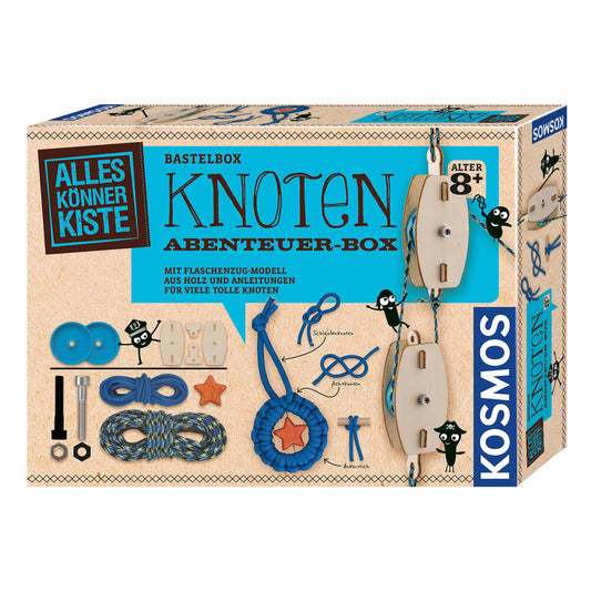 KOSMOS Knoten Abenteuer-Box, Bastelbox, Knoten lernen, Bastelkiste, mit Flaschenzug, 604325