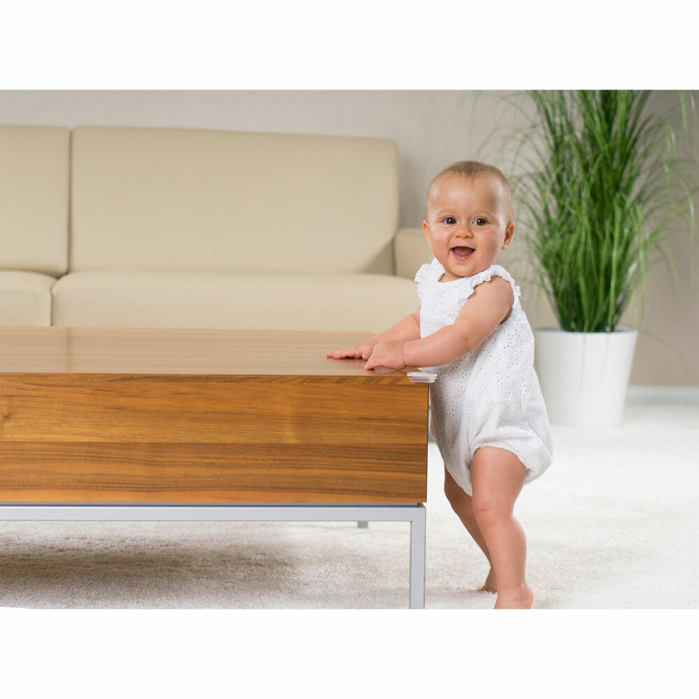 reer Eckenschutz, 12er Set, inkl. Klebeband, Ecken Schutz, Stoßschutz, Kindersicherung, Kinder, Baby Sicherung, Transparent, 82020