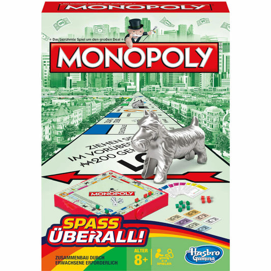 Hasbro Monopoly Compact, children's game, family game, board game, from 8 years, B1002