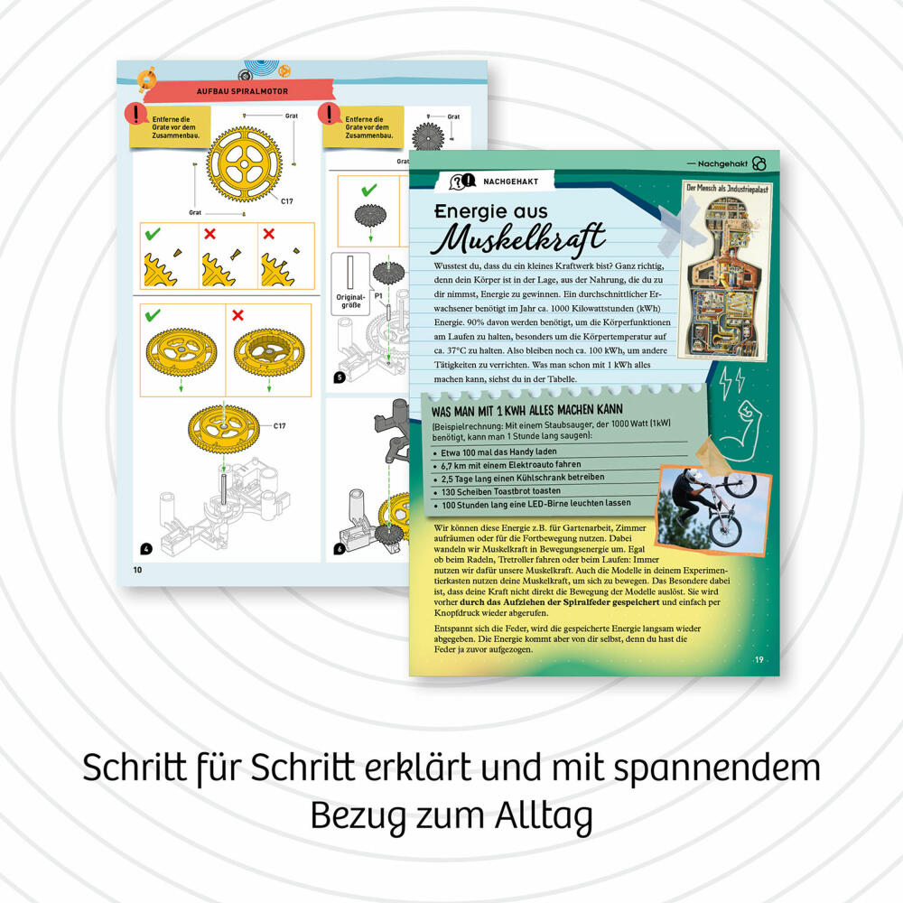 KOSMOS Mechanical Power, Experimentierkasten, Roboter, Rennauto, Modellbausatz, Bausatz, 620783
