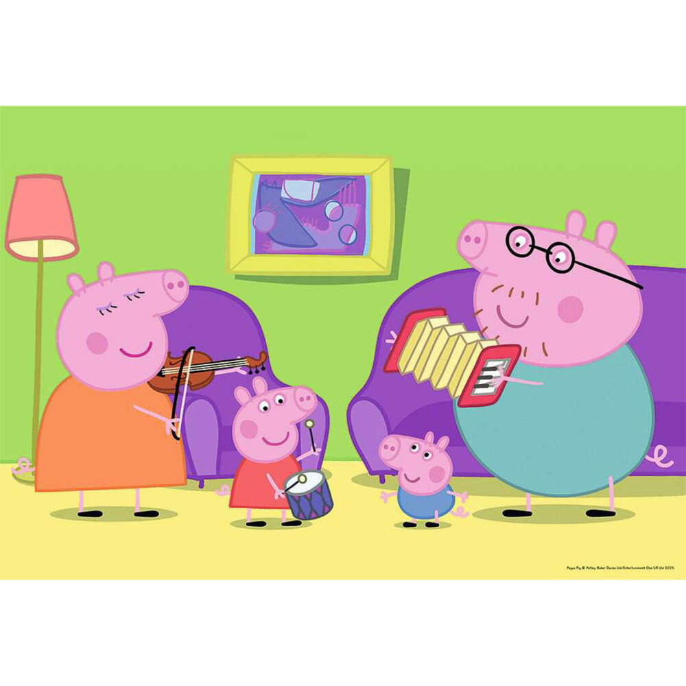 Ravensburger At Home with Peppa, 2 x 12 pieces, children's puzzle, children's puzzle, from 3 years, 07596