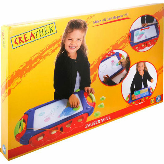 Creathek Magnetic Drawing Board, with 4 Stamps, Painting, Board, Magic Board, Children, from 3 Years, 45 x 31.5 cm, 63308358