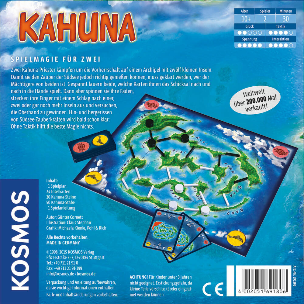 KOSMOS Kahuna, strategy game, strategy tactics game for two, ages 10 and up, 691806