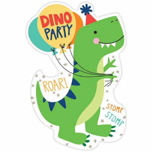 Amscan 8 Invitation Cards &amp; Envelopes Dino-Mite