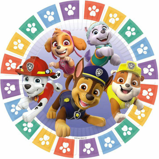 Amscan 8 Plates Paw Patrol 2022 round paper 23