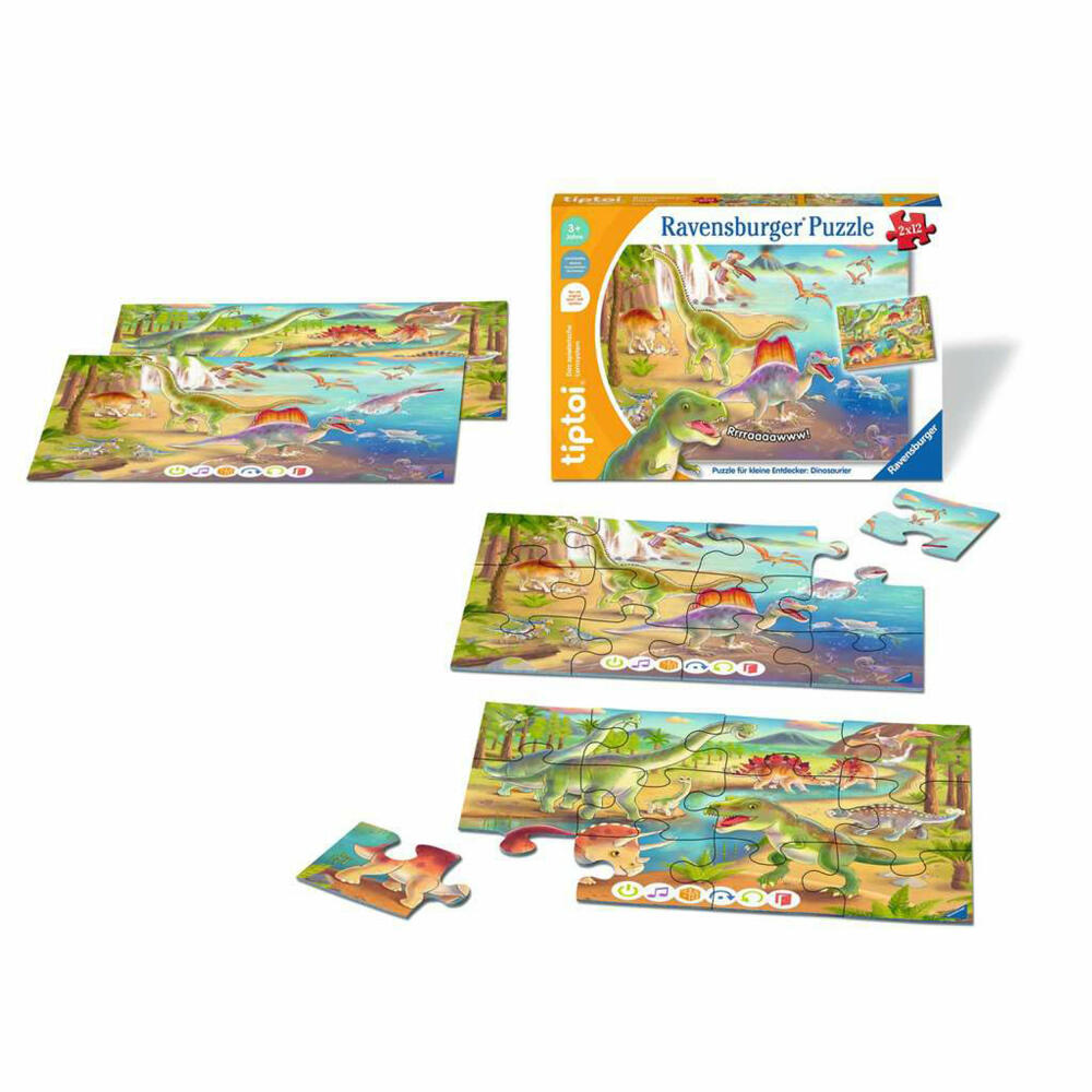 Ravensburger tiptoi puzzle for little explorers: dinosaurs, children's puzzle, game, from 3 years, 00198