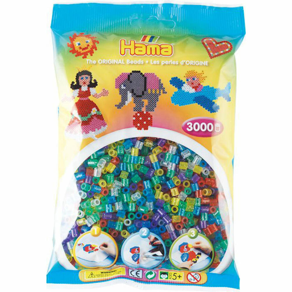 Hama Iron-On Beads Midi - Transparent Glitter 3000 Beads
