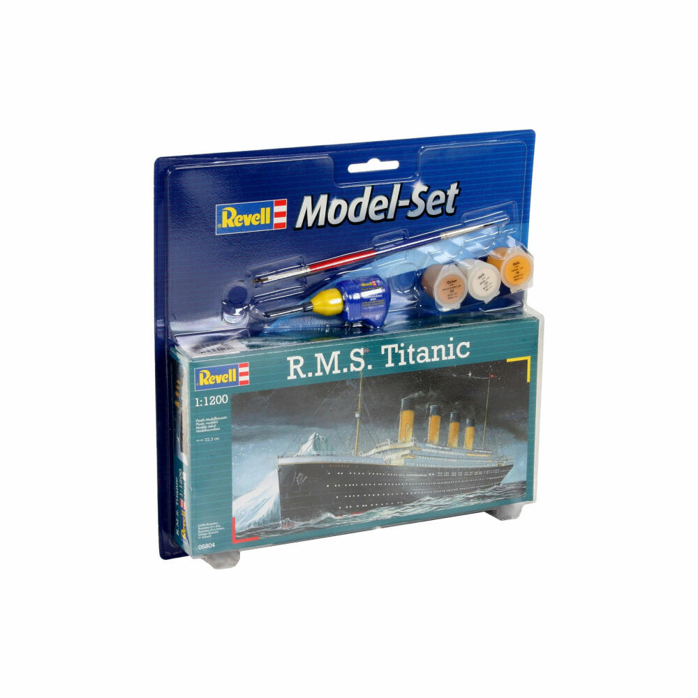 Revell Model Set RMS Titanic, ship, model kit with paints and glue, 40 parts, from 10 years, 65804