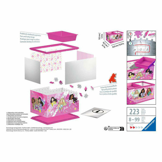 Ravensburger Storage Box Barbie, 216 Pieces, 3D Puzzle, Organizer, from 6 Years, 11584