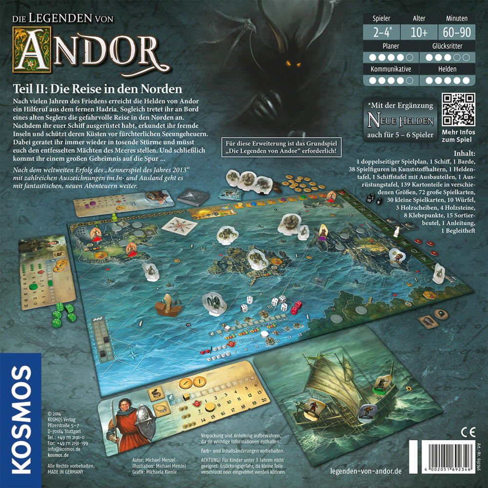 KOSMOS The Legends of Andor - Part II The Journey to the North, Expansion to the Basic Game, Adventure and Strategy, Game, Ages 10 and Up, 692346