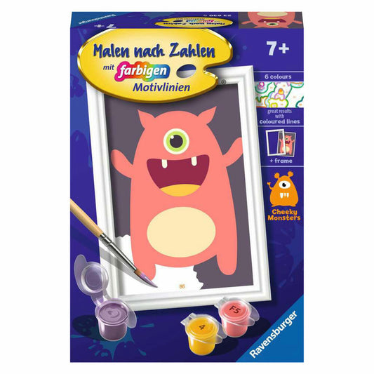 Ravensburger Paint by Numbers Red Monster, Painting Set, Coloring Page, Children, from 7 years, 23630