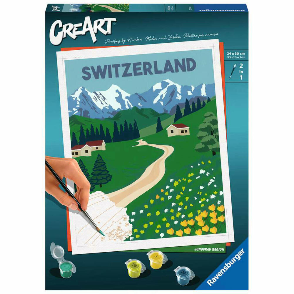 Ravensburger CreArt Jungfrau Region, Malen nach Zahlen, Malset, Malvorlage, Malen, 23536