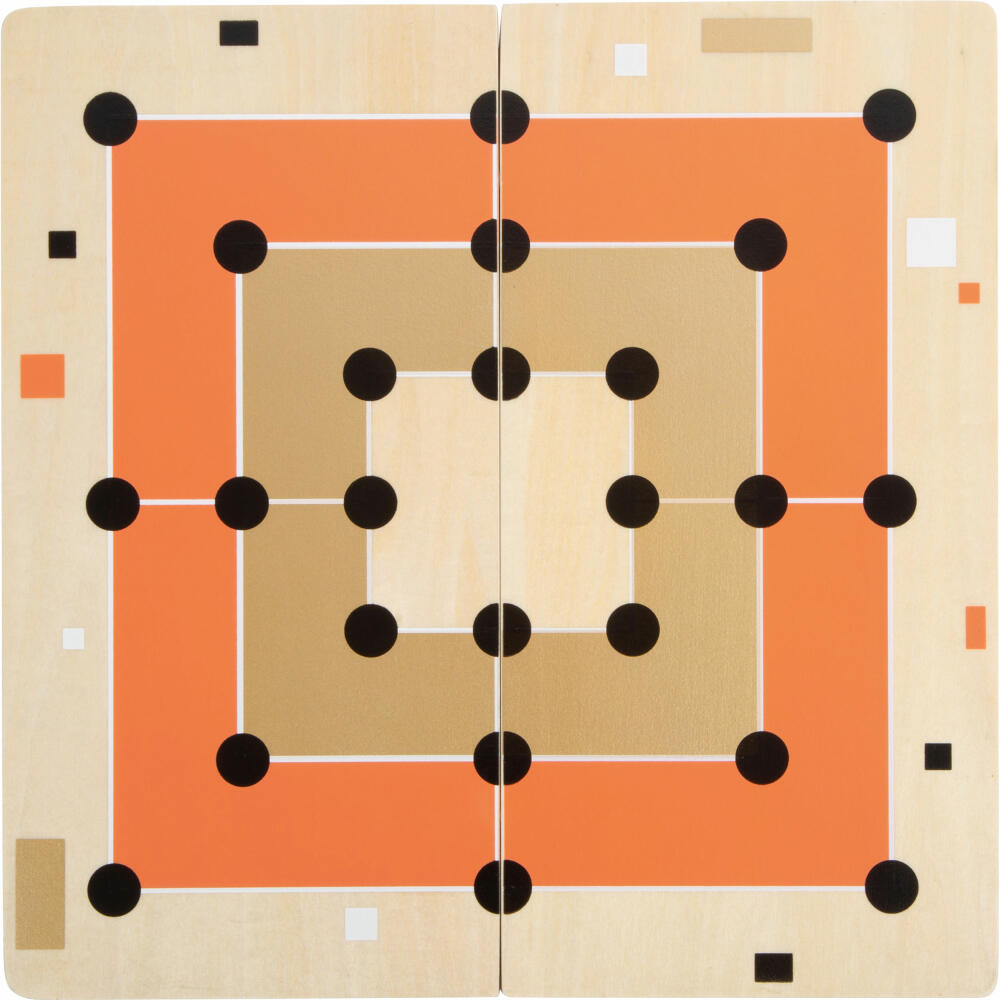 Legler small foot Mühle und Solitär Gold Edition, Brettspiel, Gesellschaftsspiel, Spiele Klassiker, 12220