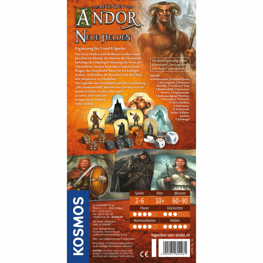 KOSMOS The Legends of Andor - New Heroes, Supplement to the Basic Game, Adventure and Strategy, Game, Ages 10 and Up, 692261