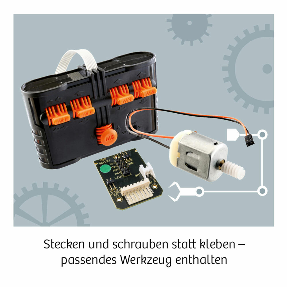 KOSMOS Roboter-Arm Experimentierkasten, Modellbausatz, Roboter, mit 5 Motoren und Beleuchtung, 620028