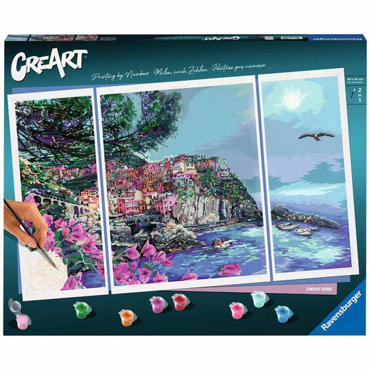Ravensburger CreArt Cinque Terre, Malen nach Zahlen, Malset, Malvorlage, Malen, 23529
